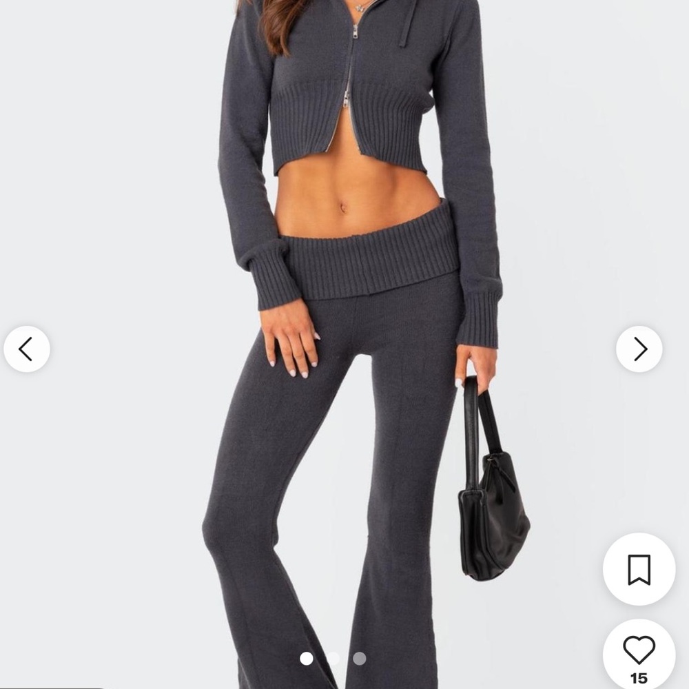 Edikted Gray Flare Boot Cut Set